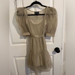 Danielle Bernstein XS green polka dot dress